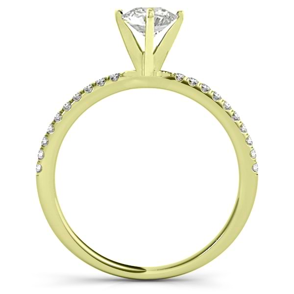 Diamond Accented Engagement Ring Setting 18k Yellow Gold (0.12ct)