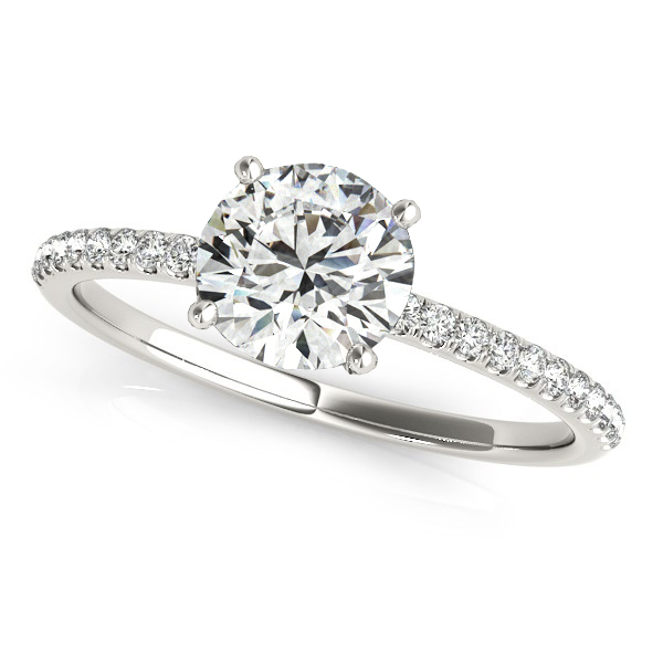 Diamond Accented Engagement Ring Setting 14k White Gold (2.62ct)