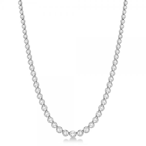 Eternity Lab Grown Diamond Tennis Necklace 14k White Gold (15.00ct)