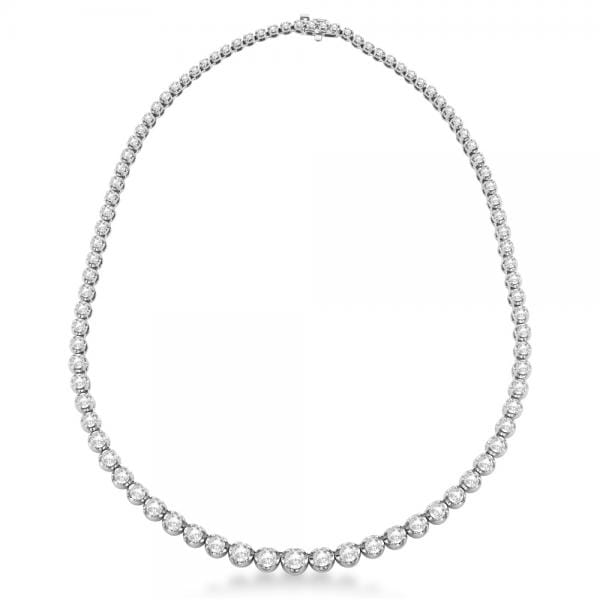 Eternity Diamond Tennis Necklace 14k White Gold (5.07ct)