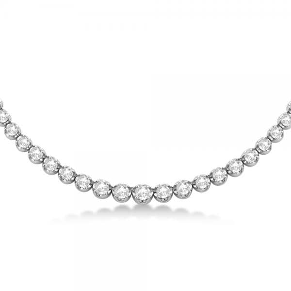 Eternity Diamond Tennis Necklace 14k White Gold (5.07ct)