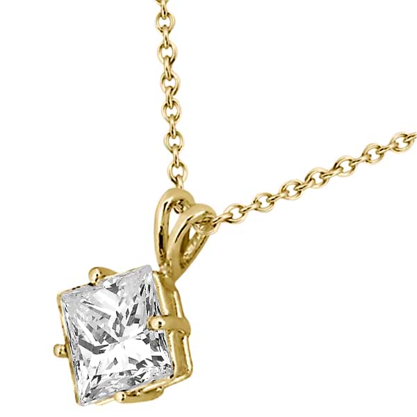 0.75ct. Princess-Cut Diamond Solitaire Pendant 14K Yellow Gold (J-K, I1-I2)