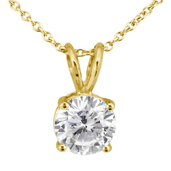 0.75ct. Round Diamond Solitaire Pendant in 18k Yellow Gold (I, SI2-SI3)