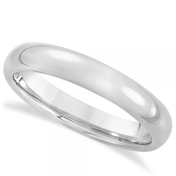 Domed Wedding Ring Band in White Tungsten (4.3mm)