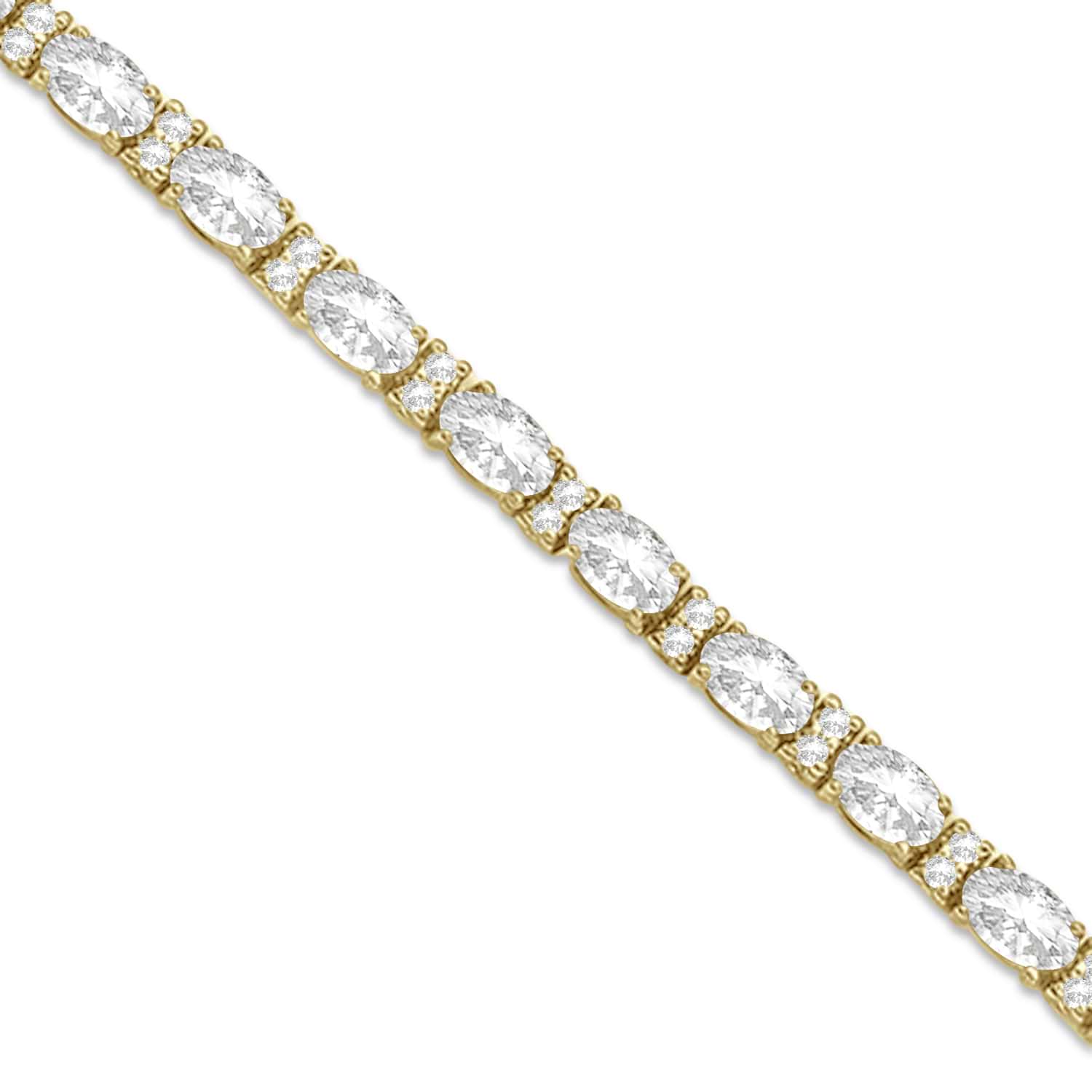 Lab Grown Diamond Oval Cut Tennis Bracelet 14k Yellow Gold (9.25ctw)