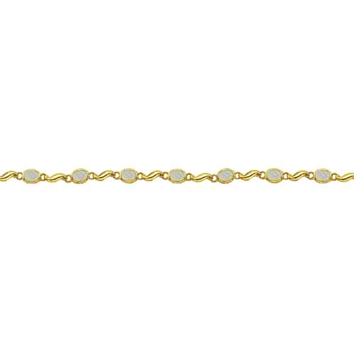 Bezel-Set Oval Opal Bracelet in 14K Yellow Gold (7x5 mm)