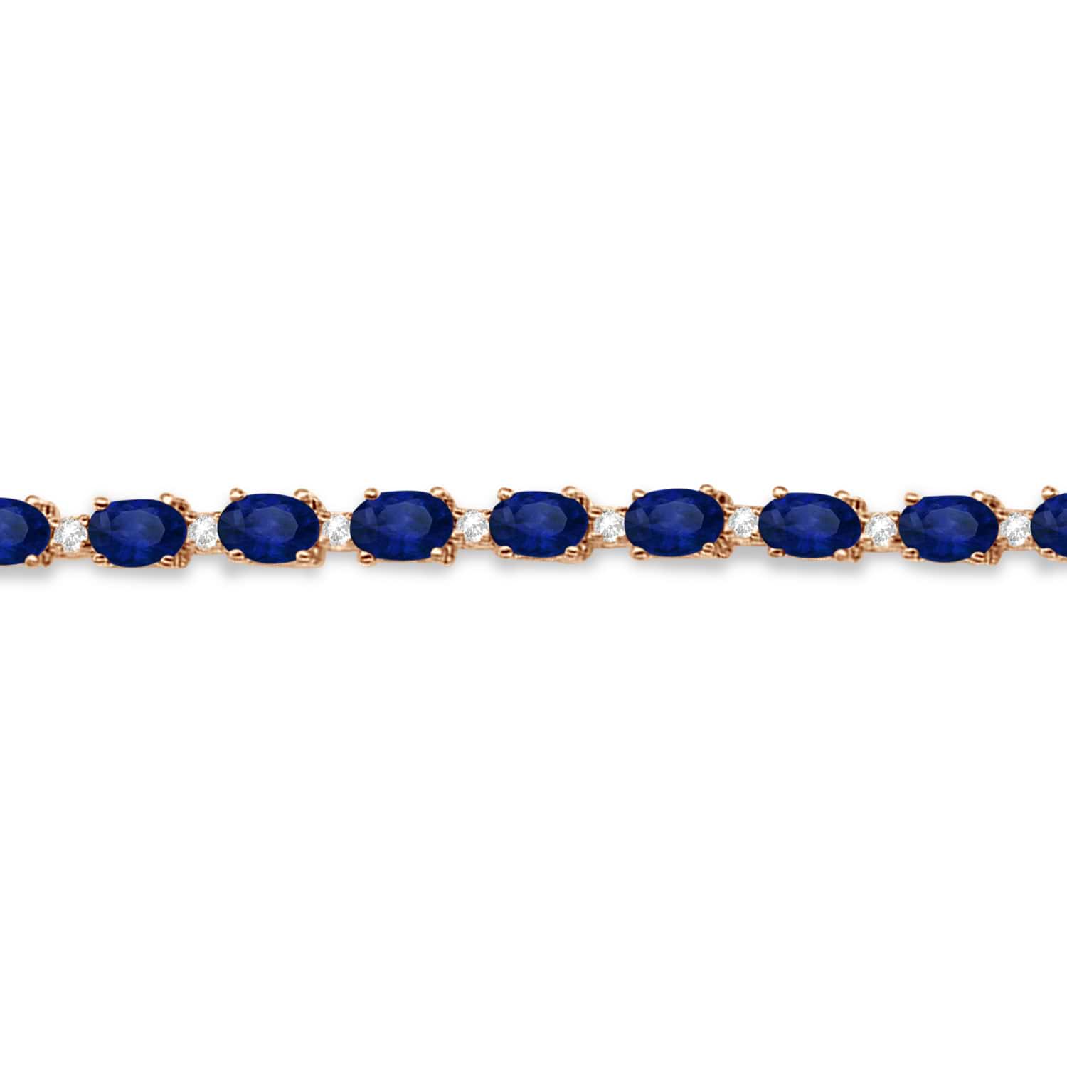 Blue Sapphire & Diamond Tennis Bracelet 14k Rose Gold (12.00ct)