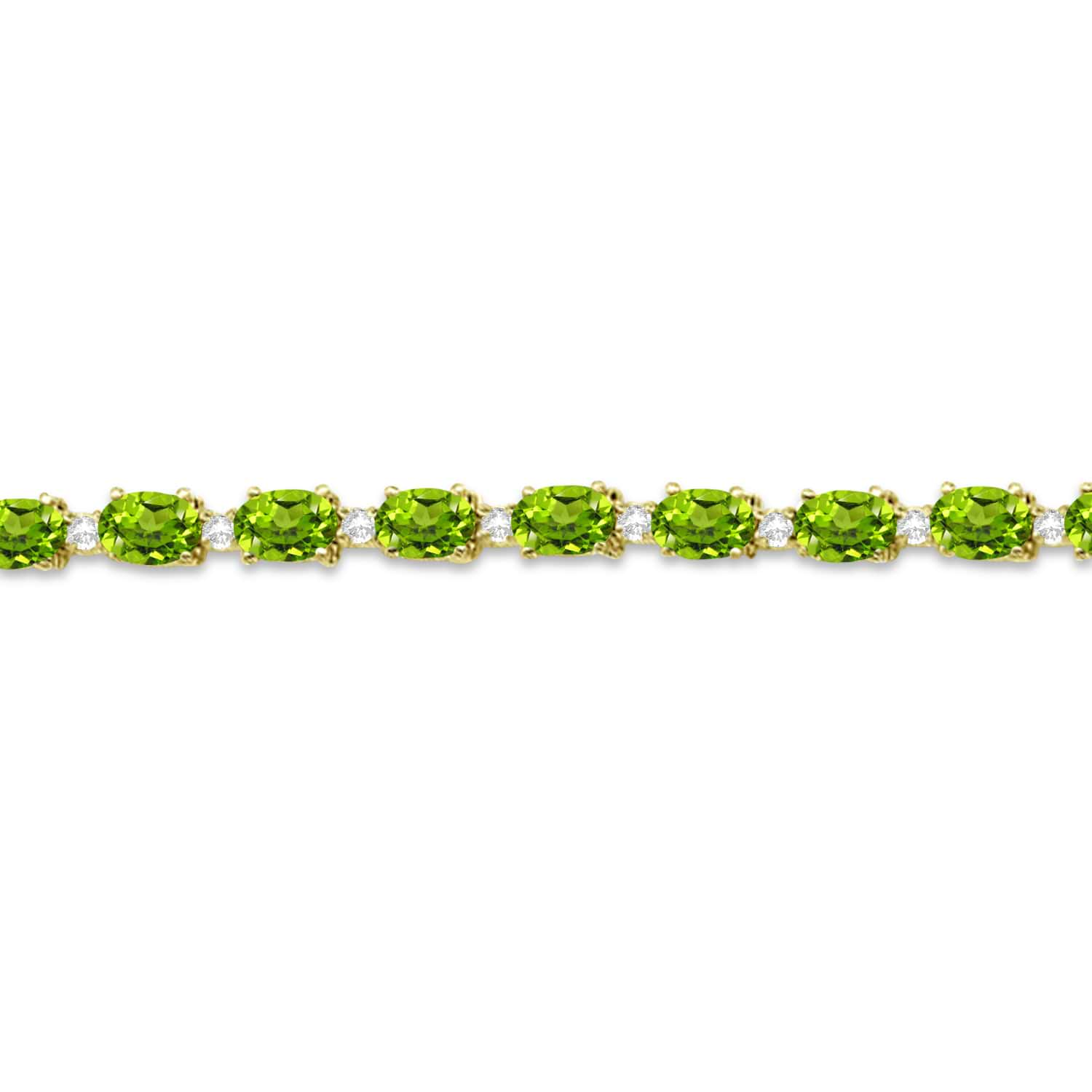 Peridot & Diamond Tennis Bracelet 14k Yellow Gold (12.00ct) - CM284