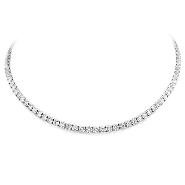 19.12ct 18k White Gold Diamond Tennis Necklace