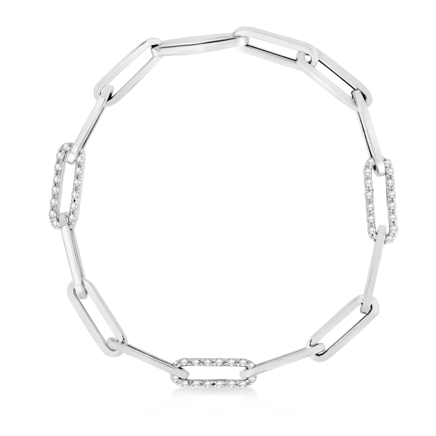 Paperclip Bracelet with Diamond Link  Stephanie Gottlieb