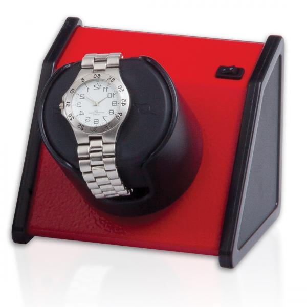Orbita Rectangular Single Watch Winder in Vibrant Red