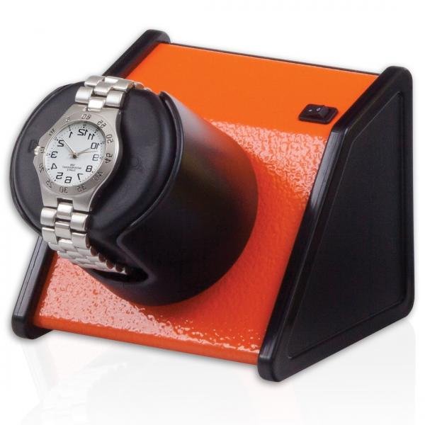 Orbita Rectangular Single Watch Winder in Vibrant Orange