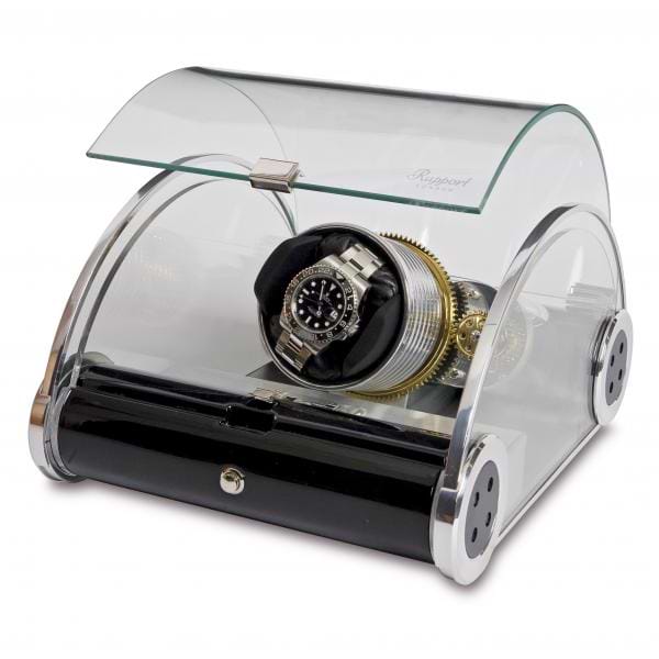 Rapport London The Time Arc Single Watch Winder w/ Crystal Glass Case