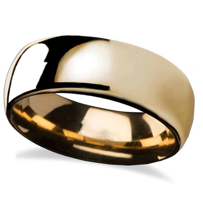 Domed Gold Tungsten Wedding Band (8mm)