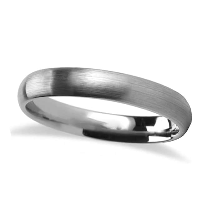 Brushed Finish Rounded Carbide Tungsten Wedding Band (4mm)