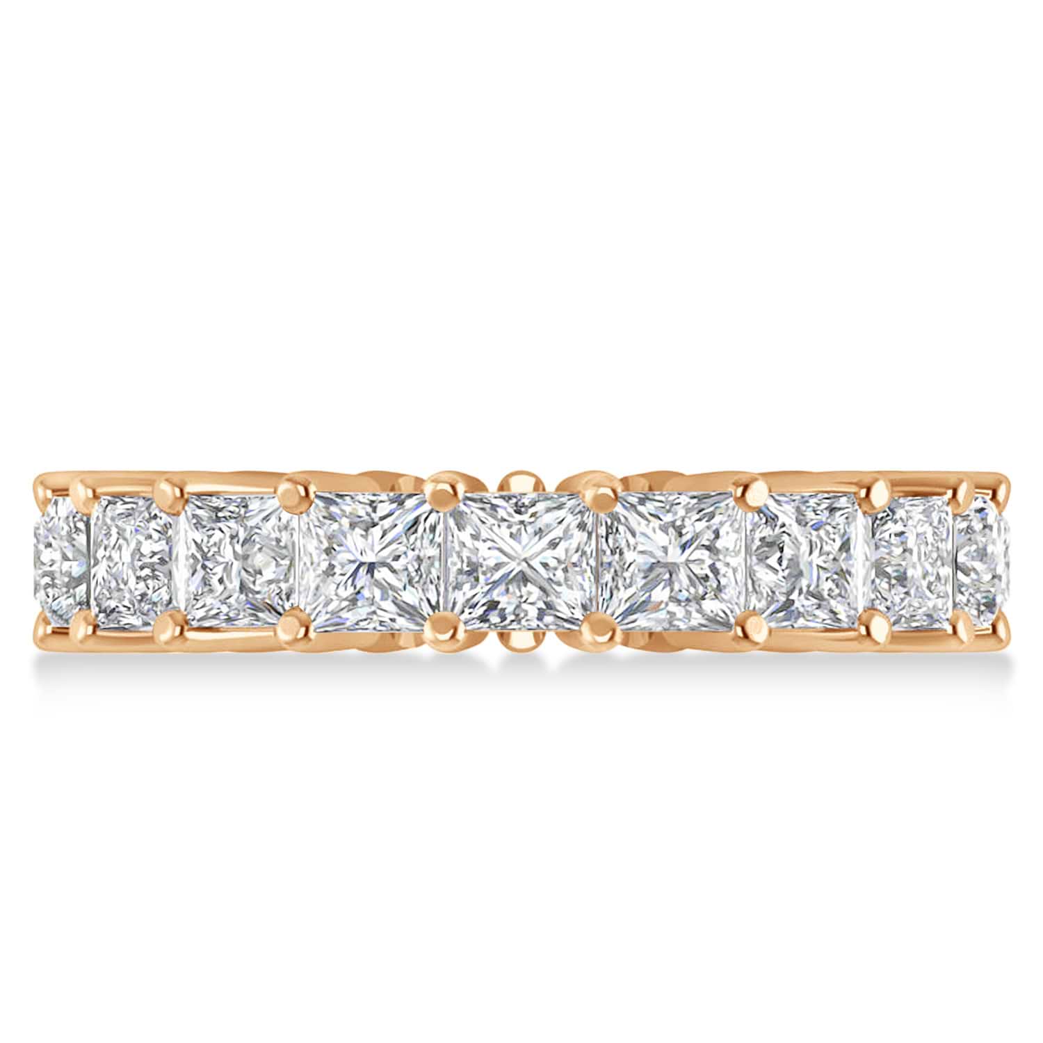 Princess Cut Diamond Eternity Wedding Band 14k Rose Gold (5.51ct)