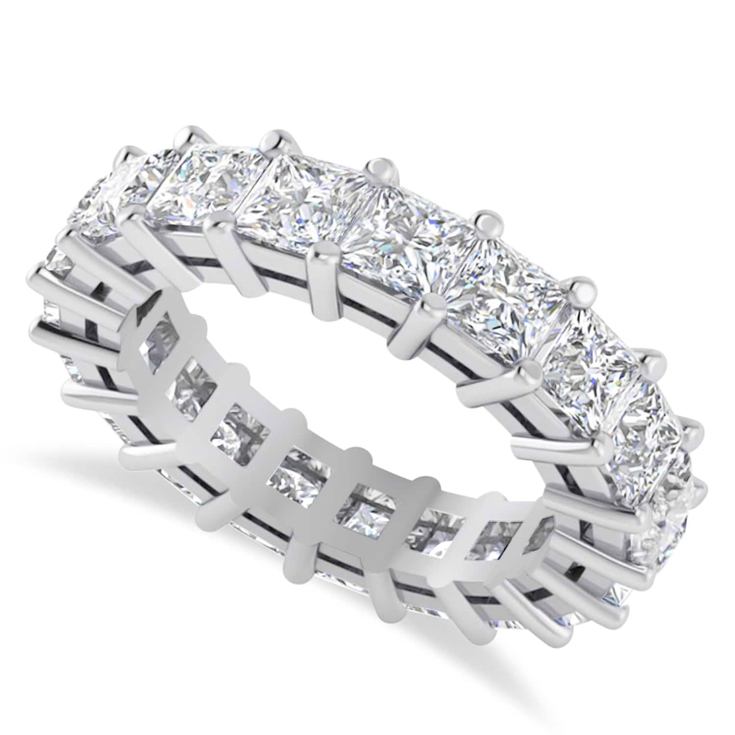 Princess Cut Diamond Eternity Wedding Band 14k White Gold (5.51ct)