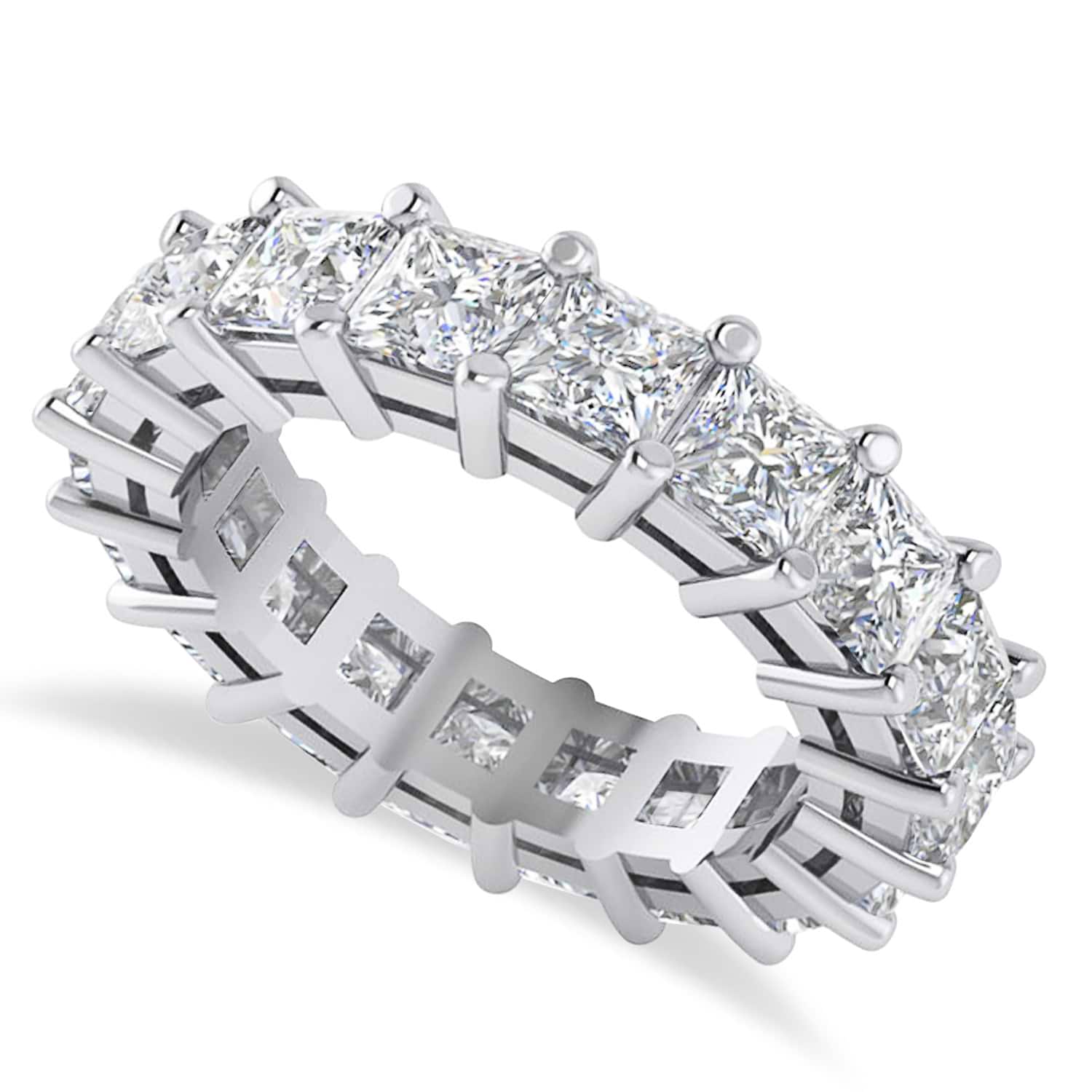 Princess Cut Diamond Eternity Wedding Band 14k White Gold (5.58ct)