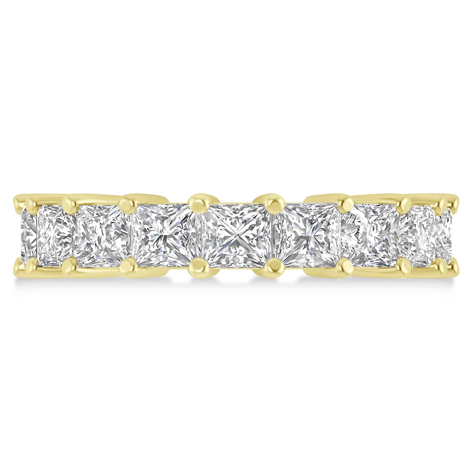 Princess Cut Diamond Eternity Wedding Band 14k Yellow Gold (5.58ct)