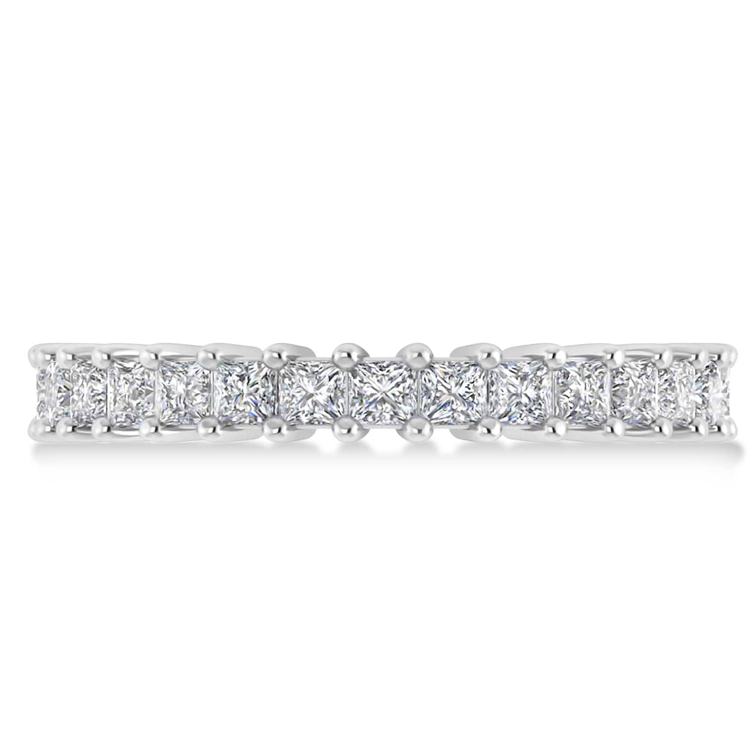 Princess Cut Diamond Eternity Wedding Band 14k White Gold (2.32ct)