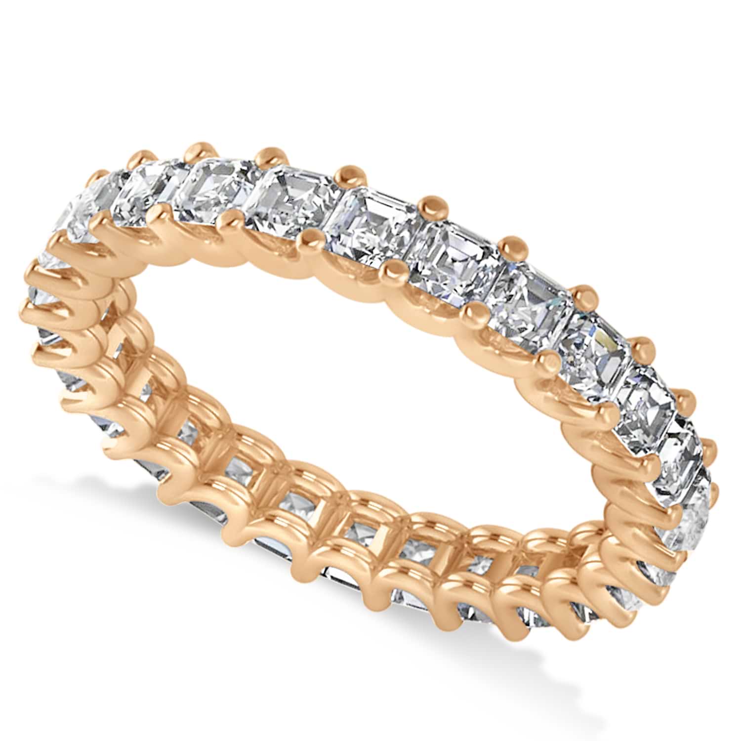 Radiant-Cut Diamond Eternity Wedding Band Ring 14k Rose Gold (2.60ct)