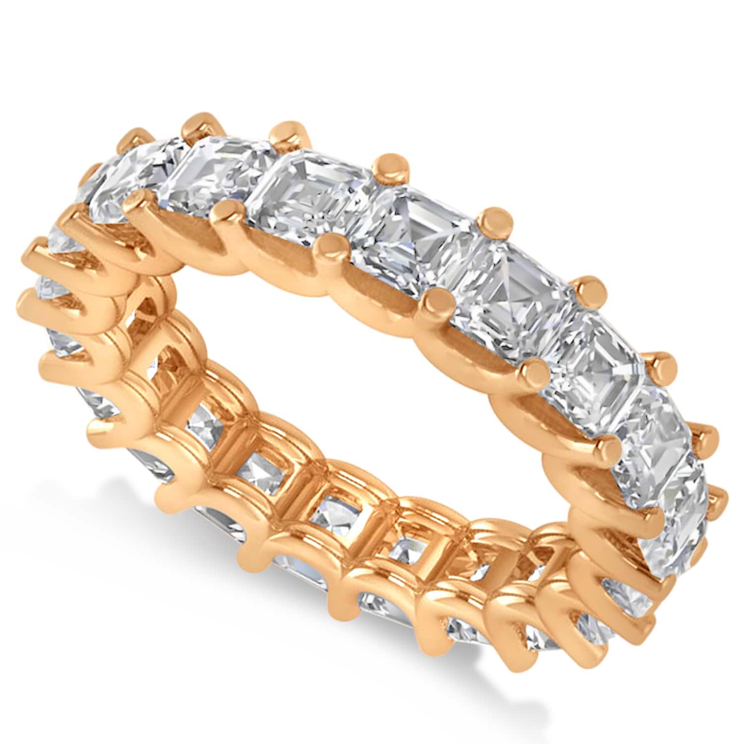 Radiant-Cut Diamond Eternity Wedding Band Ring 14k Rose Gold (5.00ct)