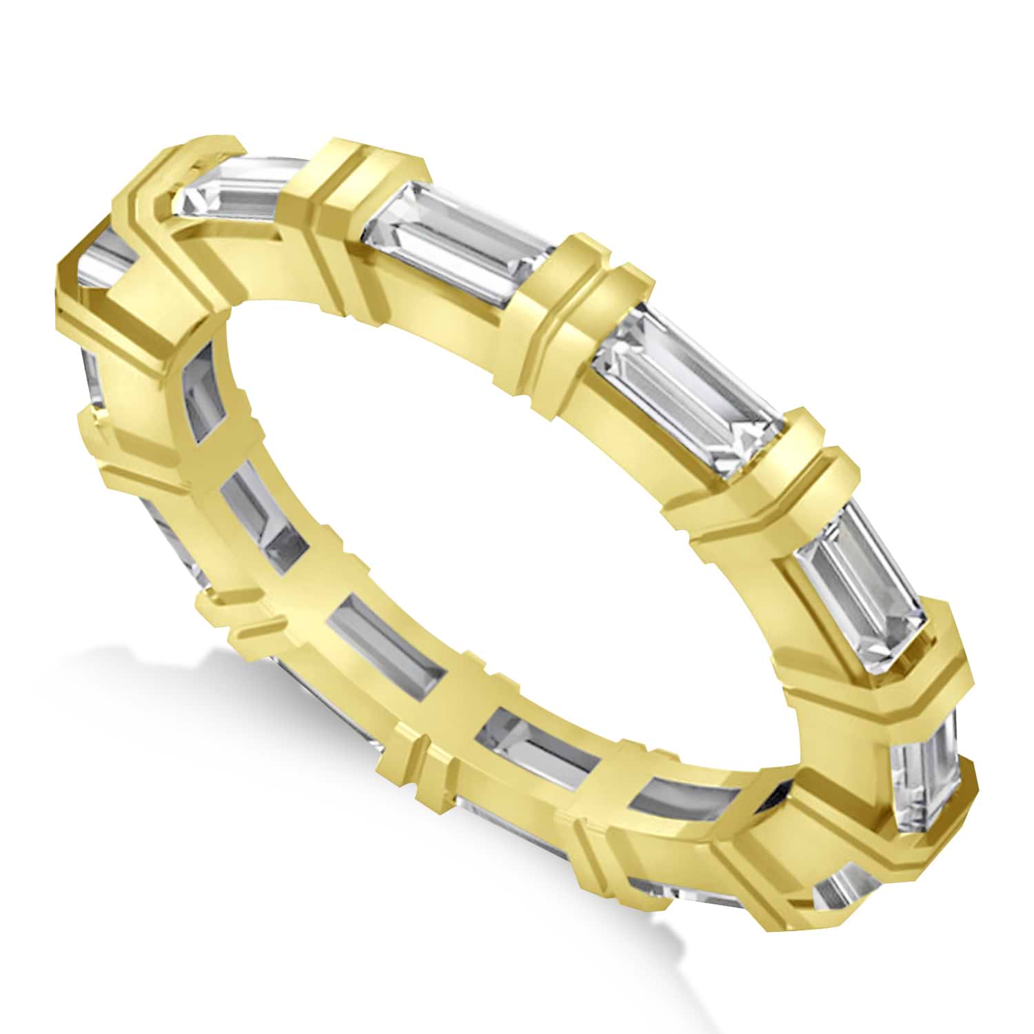 Baguette Diamond Eternity Ring Wedding Band 14k Yellow Gold (2.16ct)