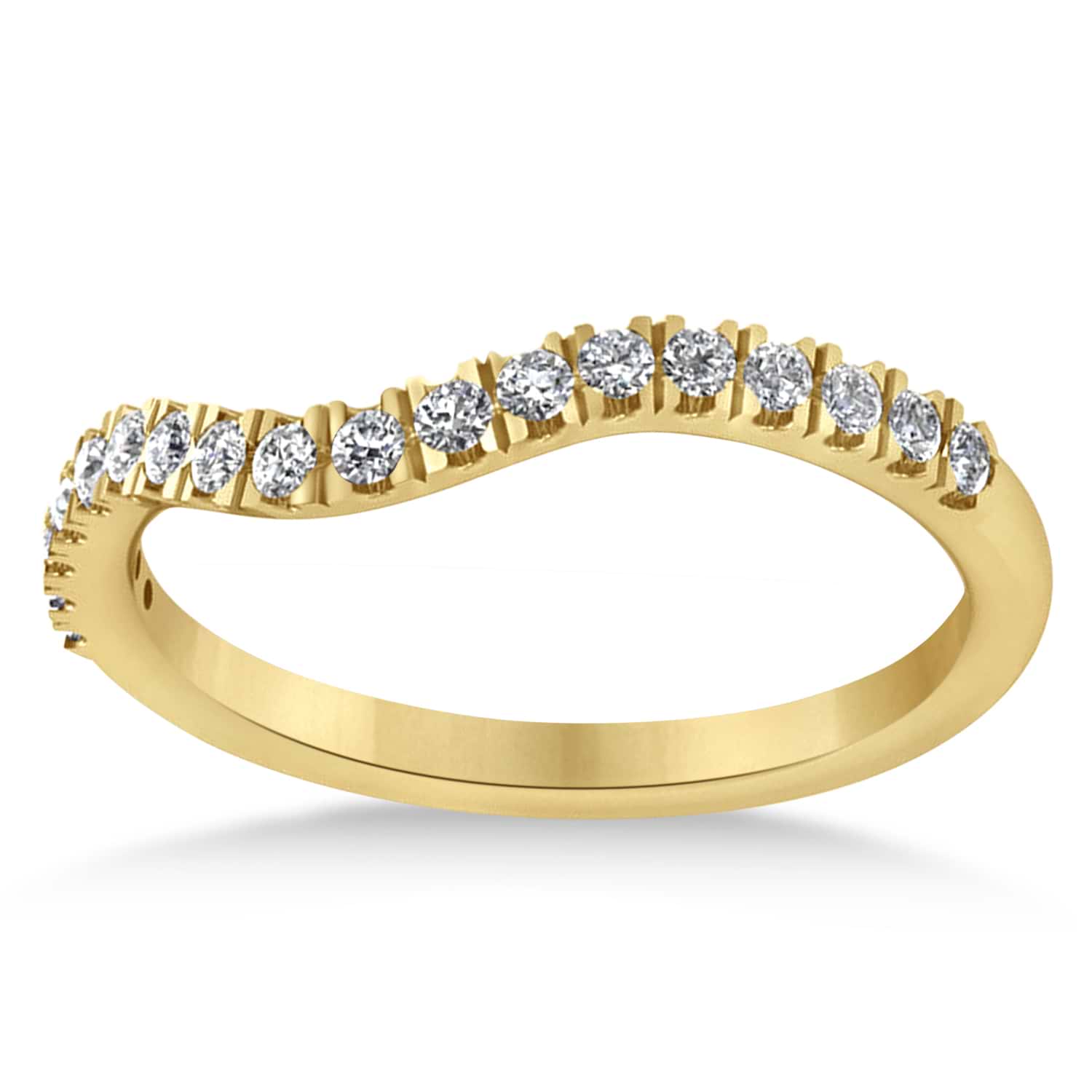 Diamond Curved Ring Wedding Band 18k Yellow Gold (0.27ct)