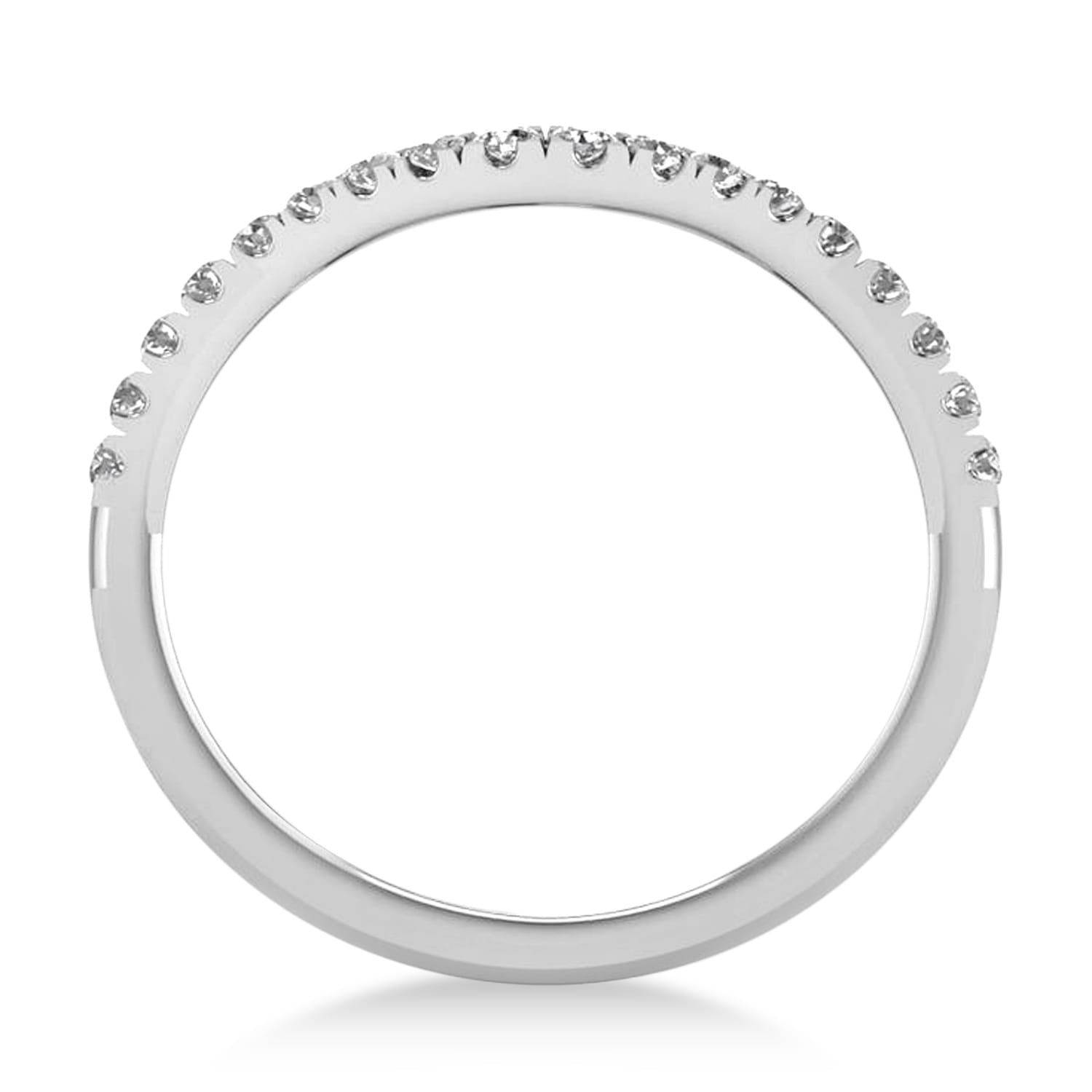 Diamond Curved Ring Wedding Band Palladium (0.27ct)