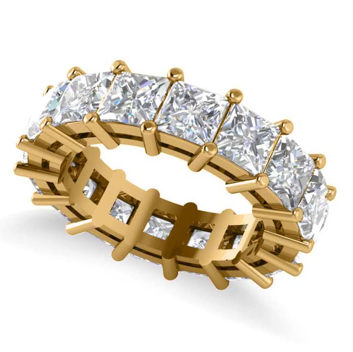 Princess Cut Diamond Eternity Wedding Band 14k Yellow Gold (8.96ct)