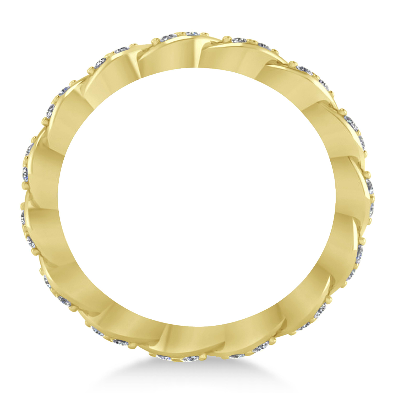 Diamond Leaf Wedding Ring Band 14k Yellow Gold (0.60ct)