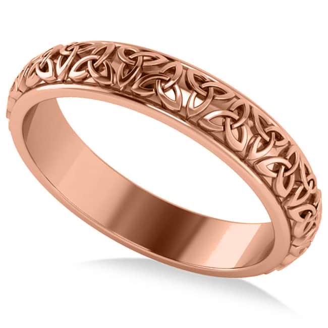 Celtic Knot Infinity Wedding Band Ring 14K Rose Gold