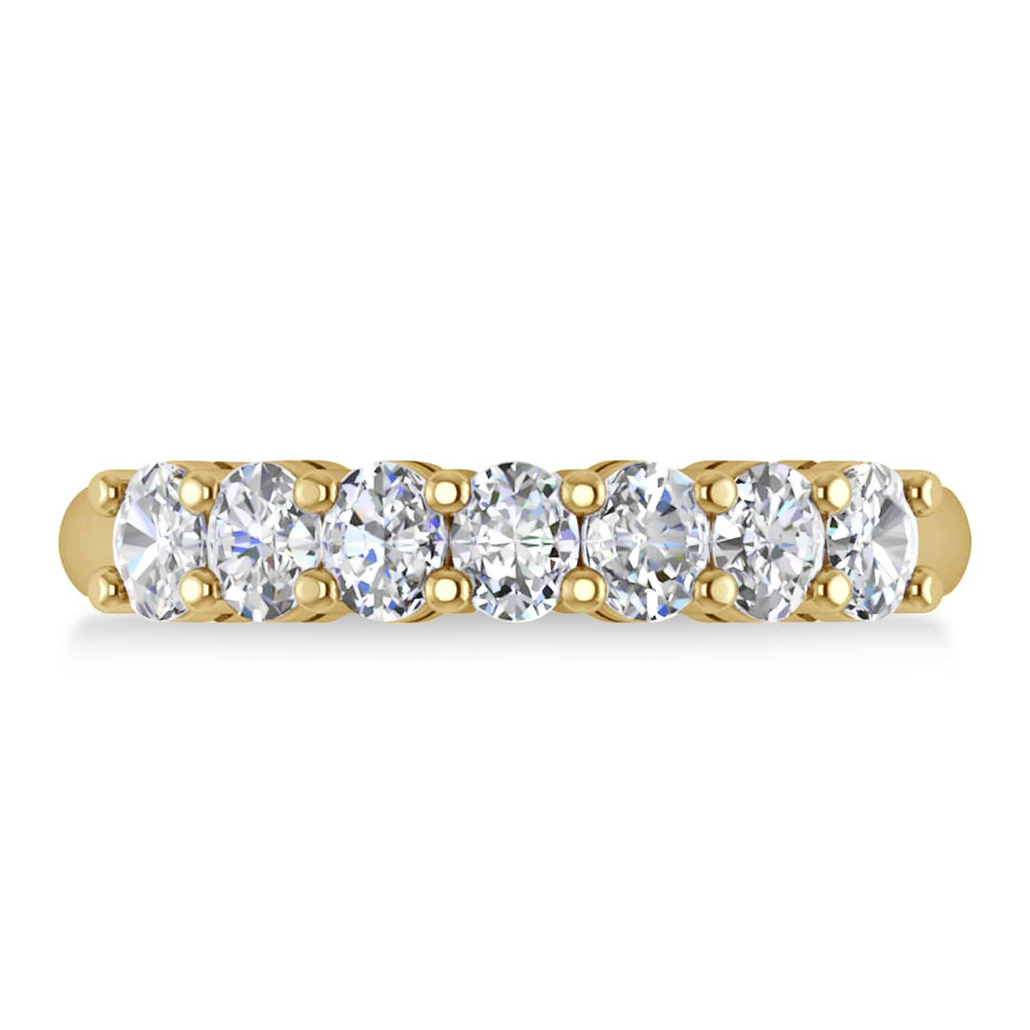 Oval Diamond Seven Stone Wedding Band 14k Yellow Gold (1.40ct)