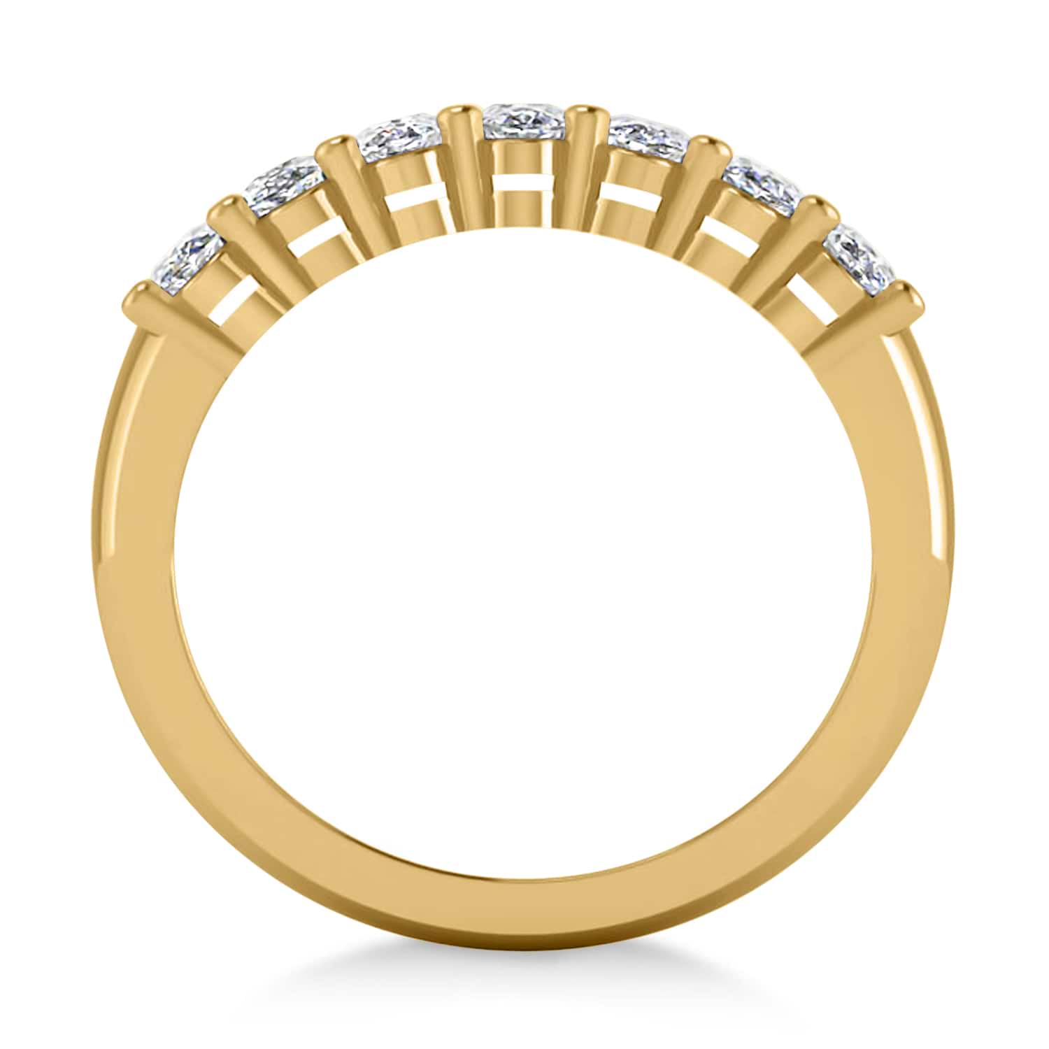 Oval Diamond Seven Stone Wedding Band 14k Yellow Gold (1.75ct)