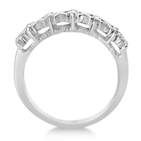 Five Stone XOXO Diamond Ring Anniversary Band 14k White Gold (0.75ct)