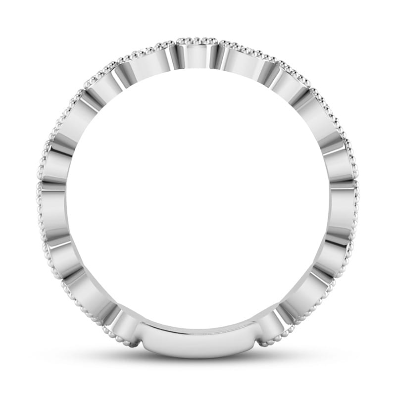 Alternating Diamond & Amethyst Wedding Band Platinum (0.21ct)