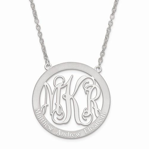 Family Names & Initial Monogram Pendant Necklace Sterling Silver