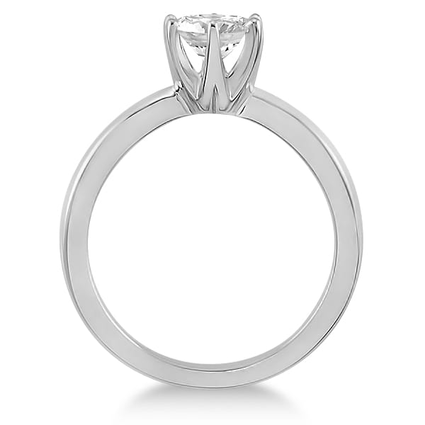 Round Solitaire Moissanite Engagement Ring 14K White Gold 1.00ctw