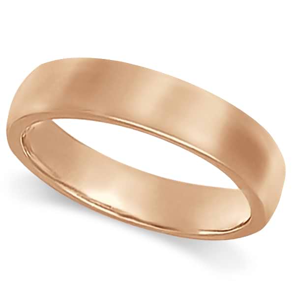 Dome Comfort Fit Wedding Ring Band 18k Rose Gold (4mm)