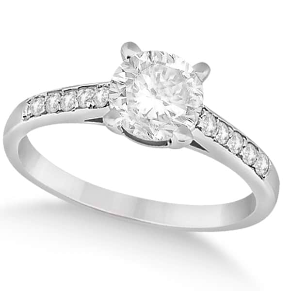 Cathedral Pave Diamond Engagement Ring Setting Palladium (0.70ct)