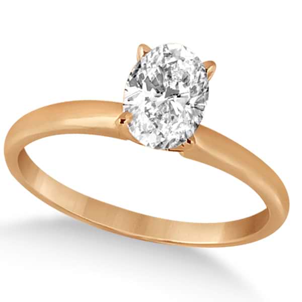 Four-Prong 14k Rose Gold Solitaire Engagement Ring Setting (0.40ct)