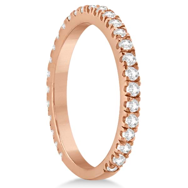 Round Diamond Eternity Wedding Ring 18K Rose Gold Diamond Band (0.58ct) Size 4.5