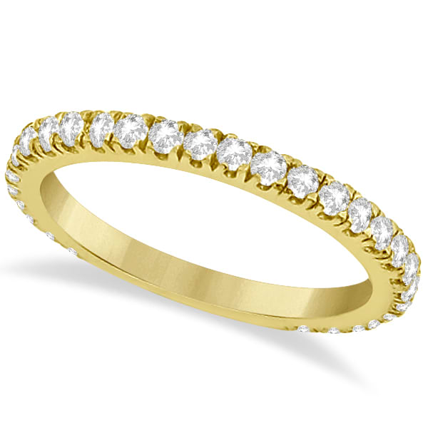 Round Diamond Eternity Wedding Ring 18K Yellow Gold Diamond Band (0.58ct) Size 7.5