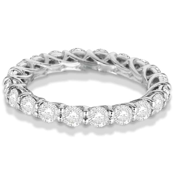 Luxury Diamond Eternity Anniversary Ring Band 14k White Gold (2.00ct) size 6