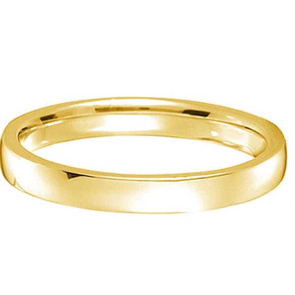 18k Yellow Gold Wedding Ring Low Dome Comfort Fit (2mm)