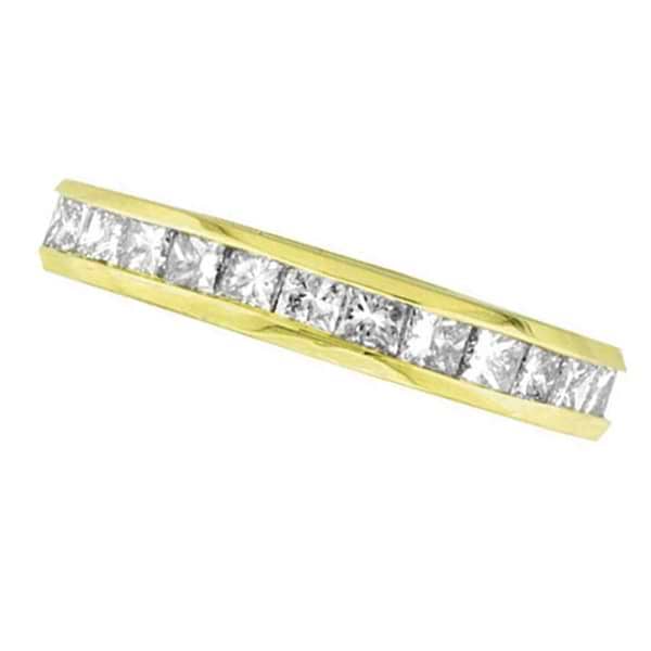 Channel-Set Princess Cut Diamond Eternity Ring 14k Yellow Gold (1.56ct)