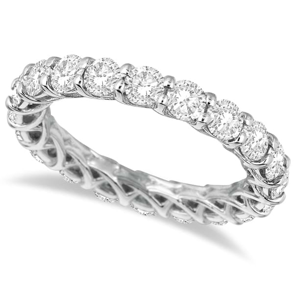 Luxury Diamond Eternity Anniversary Ring Band 14k White Gold (3.50ct) SIZE 6.5
