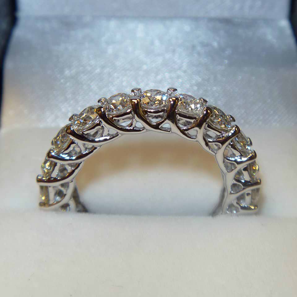 Luxury Diamond Eternity Anniversary Ring Band 14k White Gold (3.50ct) SIZE 6