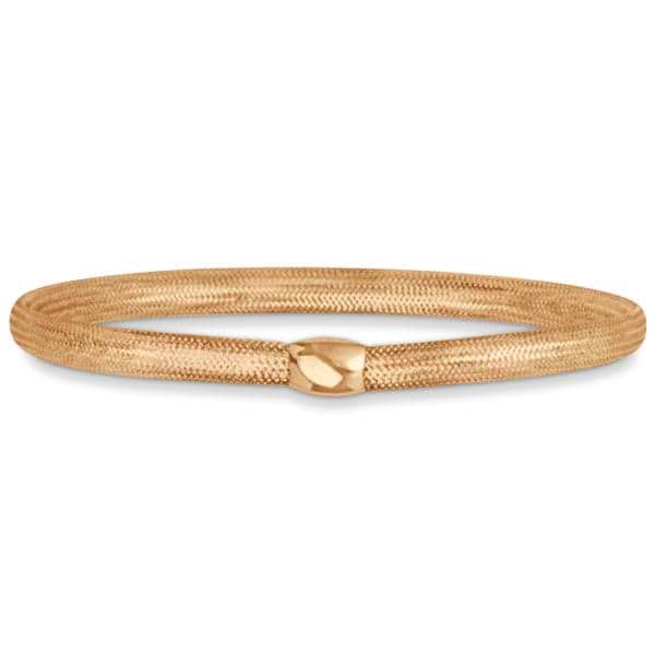 Stackable Mesh Expandable Fashion Bangle Bracelet 14k Rose Gold