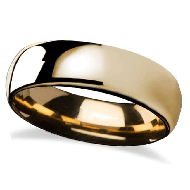 Domed Gold Tungsten Wedding Band (6mm)